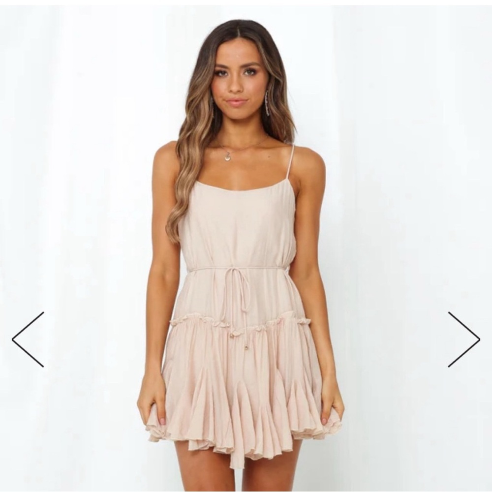 Hello Molly Cream Ruffled Tiered Sundress